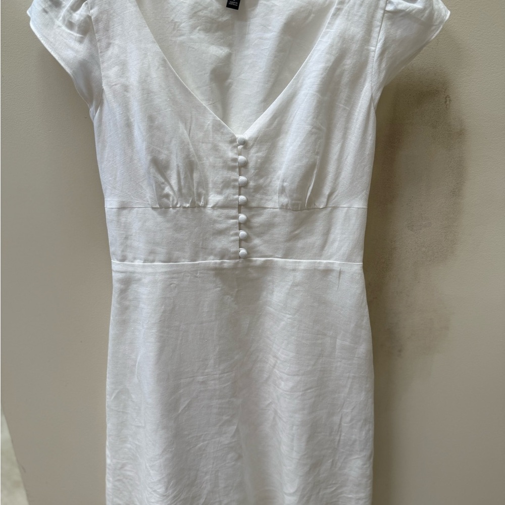 Banana Republic White Mini Dress with Button Detail